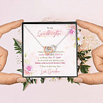 To My Granddaughter I Squeezed This Necklace Really Tight From Grandma Interlocking Hearts Pendant Necklace