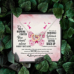 To A Truly Inspiring Fighter Interlocking Hearts Pendant Necklace - Breast Cancer Warrior Gift