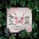 To A Truly Inspiring Fighter Love Knot Pendant Necklaces - Breast Cancer Warrior Gift