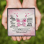To A Truly Inspiring Fighter Alluring Beauty Pendant Necklace - Breast Cancer Warrior Gift