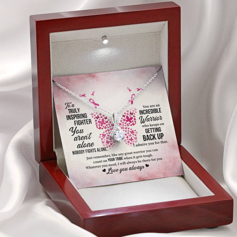 To A Truly Inspiring Fighter Alluring Beauty Pendant Necklace - Breast Cancer Warrior Gift