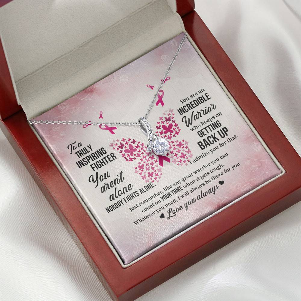 To A Truly Inspiring Fighter Alluring Beauty Pendant Necklace - Breast Cancer Warrior Gift