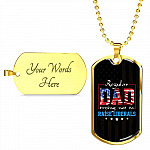 Regular Dad Trying Not To Raise Liberals American Flag Dog Tag Pendant Necklace - Republican Dad Gifts