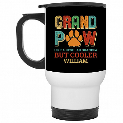 14 oz. White Travel Mug