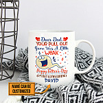 Personalized Dear Dad Your Pull Out Game Was A Little Weak Happy Fathers Day Ceramic Coffee Mug - Beer Stein