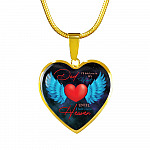 Angel Wings Dad I'll Hold You in My Heart Until I Hold You in Heaven Heart Pendant Necklace
