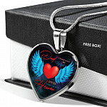 Angel Wings Dad I'll Hold You in My Heart Until I Hold You in Heaven Heart Pendant Necklace