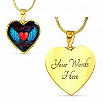Angel Wings Dad I'll Hold You in My Heart Until I Hold You in Heaven Heart Pendant Necklace