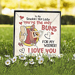 To My Smokin’ Hot Lady You’re the Only Buns for My Wiener I Love You Interlocking Heart Pendant Necklace