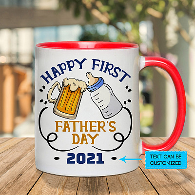 Alternative view of Personalized Happy First Father's Day Accent Mug - First Father's Day Mug
