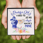 Father and Daughter Daddy's Girl I Used to Be His Angel Now He's Mine Memorial Interlocking Hearts Pendant Necklace