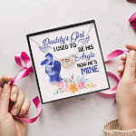 Father and Daughter Daddy's Girl I Used to Be His Angel Now He's Mine Memorial Interlocking Hearts Pendant Necklace