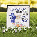 Father and Daughter Daddy's Girl I Used to Be His Angel Now He's Mine Memorial Interlocking Hearts Pendant Necklace