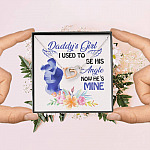 Father and Daughter Daddy's Girl I Used to Be His Angel Now He's Mine Memorial Interlocking Hearts Pendant Necklace
