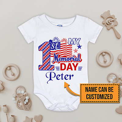 Alternative view of Personalized My 1st Memorial Day Baby Onesie - Baby Infant Bodysuit