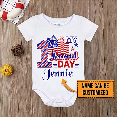Personalized My 1st Memorial Day Baby Onesie - Baby Infant Bodysuit