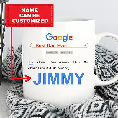 Personalized Best Dad Ever Search Coffee Mug - Beer Stein - Water Bottle - Color Changing Mug - Best Dad Mug