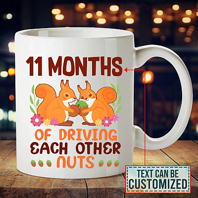 Alternative view of Personalized Squirrels Driving Each Other Nuts Ceramic Coffee Mug - Beer Stein - Color Changing Mug