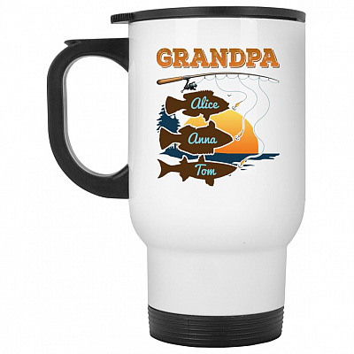 14 oz. White Travel Mug