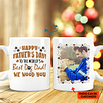 Personalized Photo Happy Father's Day to The World's Best Dog Dad Ceramic Coffee Mug - Color Changing Mug