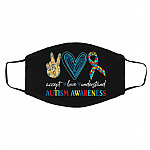 Peace Love Accept Understand Mask Cover, Black, Cloth Face Cover – Medium/Large