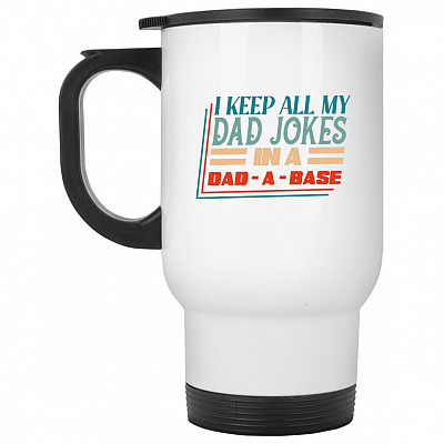 14 oz. White Travel Mug