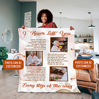Alternative view of Custom Photo I Never Left You Every Step Of The Way Fleece Blanket - Mink Sherpa Blanket - Woven Blanket