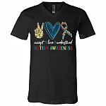 autism t, Black, V-Neck T-Shirt