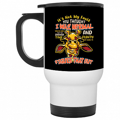 14 oz. White Travel Mug