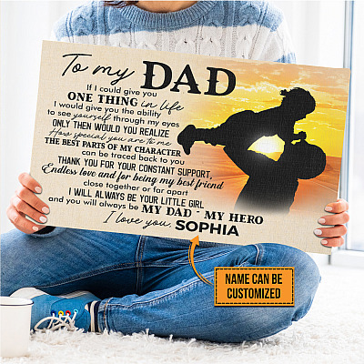 Alternative view of Personalized From Daughter To My Dad If I Could Give You One Thing In Life Framed Canvas - Unframed Poster