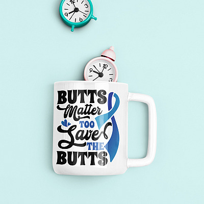 Alternative view of Butts Matter Too Save The Butts Ceramic Coffee Mug - Beer Stein - Water Bottle - Color Changing Mug