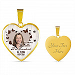 Personalized Photo In Loving Memory As Long As I Breathe You Will Be Remember Heart Pendant Necklace - Bangle