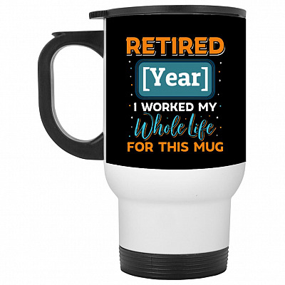 14 oz. White Travel Mug