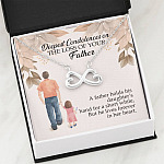Dad Memorial a Father Holds His Daughter's Hand for a Short While Infinity Heart Pendant Necklace