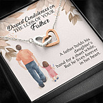 Dad Memorial a Father Holds His Daughter's Hand for a Short While Interlocking Heart Pendant Necklace