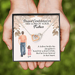 Dad Memorial a Father Holds His Daughter's Hand for a Short While Interlocking Heart Pendant Necklace