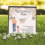 Dad Memorial a Father Holds His Daughter's Hand for a Short While Interlocking Heart Pendant Necklace