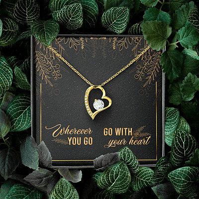 Graduation Gift for Daughter Wherever You Go Go with Your Heart Forever Love Pendant Necklace