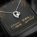 Graduation Gift for Daughter Wherever You Go Go with Your Heart Forever Love Pendant Necklace