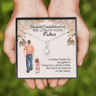 Dad Memorial a Father Holds His Daughter's Hand for a Short While Alluring Beauty Necklace