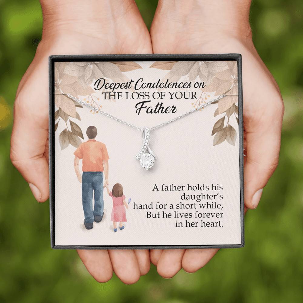 Dad Memorial a Father Holds His Daughter's Hand for a Short While Alluring Beauty Necklace