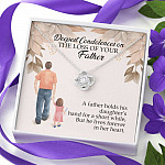 Dad Memorial a Father Holds His Daughter's Hand for a Short While Love Knot Pendant Necklace Dad Memorial a Father Holds His Daughter's Hand for a Short While Love Knot Pendant Necklace