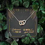 Graduation Gift for Daughter Wherever You Go Go with Your Heart Interlocking Heart Pendant Necklace