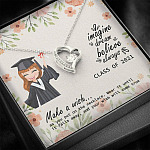 Graduation Gift Class of 2021 Make a Wish and Put on Your Necklace Forever Love Pendant Necklace