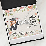 Graduation Gift Class of 2021 Make a Wish and Put on Your Necklace Infinity Heart Pendant Necklace