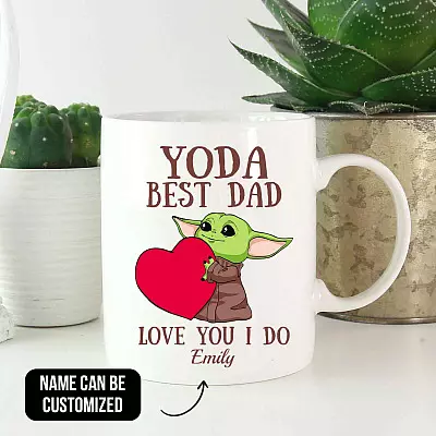 Personalized Yoda Best Dad Love You I Do Ceramic Coffee Mug - Beer Stein - Water Bottle - Color Changing Mug