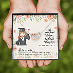 Graduation Gift Class of 2021 Make a Wish and Put on Your Necklace Interlocking Heart Pendant Necklace