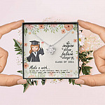 Graduation Gift Class of 2021 Make a Wish and Put on Your Necklace Love Knot Pendant Necklace Graduation Gift Class of 2021 Make a Wish and Put on Your Necklace Love Knot Pendant Necklace
