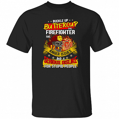 This Firefighter Has Anger T-shirt, Black, Unisex T-Shirt