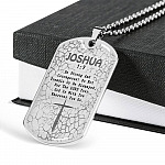 Be Strong And Courageous Do Not Tremble Or Be Dismayed Joshua 1 9 Dog Tag Pendant Necklace